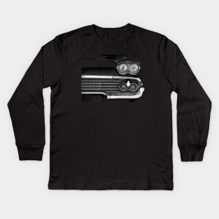 1958 Chevy Belair Detail - Black Kids Long Sleeve T-Shirt